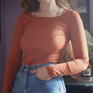 ❀ Mossimo ribbed burnt orange long sleeve t-shirt